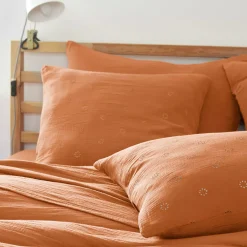 New Federa quadrata garza di cotone (60 x 60 cm) Gaïa Boho Federe Cuscino Letto