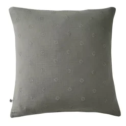 Discount Federa quadrata garza di cotone (60 cm) Gaïa Boho Grigio granito Federe Cuscino Letto