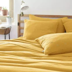 Discount Federa quadrata garza di cotone (60 cm) Gaïa Boho Federe Cuscino Letto