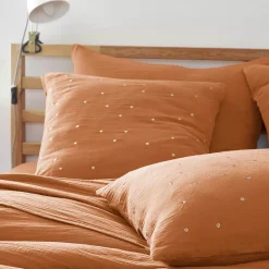 Federa quadrata garza di cotone (60 x 60 cm) Gaïa Chic Federe Cuscino Letto