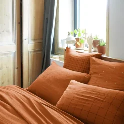 Federa quadrata garza di cotone (60 x 60 cm) Gaïa Chic Federe Cuscino Letto