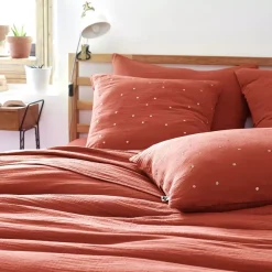 Best Federa quadrata garza di cotone (60 cm) Gaïa Chic Federe Cuscino Letto