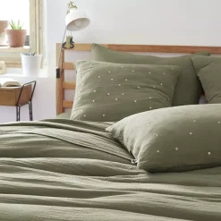 Clearance Federa quadrata garza di cotone (60 cm) Gaïa Chic Federe Cuscino Letto