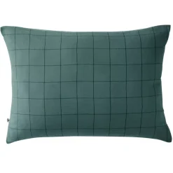 Outlet Federa quadrata garza di cotone (60 cm) Gaïa Match Blu anatra Federe Cuscino Letto