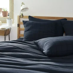 New Federa quadrata garza di cotone (60 cm) Gaïa Match Federe Cuscino Letto