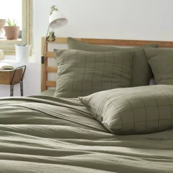 Outlet Federa quadrata garza di cotone (60 cm) Gaïa Match Federe Cuscino Letto