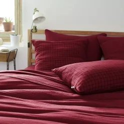 Federa quadrata garza di cotone (60 cm) Gaïa Mix Federe Cuscino Letto