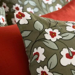 Outlet Federa quadrata in garza di cotone (60 x 60 cm) Gaïa margherita Verde rosmarino Federe Cuscino Letto