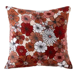 Federa quadrata in garza di cotone (60 x 60 cm) Gaïa azalea Terracotta Federe Cuscino Letto