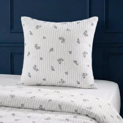 Online Federa quadrata in garza di cotone (60 x 60 cm) Gaïa Iris Blu Federe Cuscino Letto