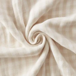 Sale Federa Quadrata in garza di cotone (80 x 80 cm) Gaïa Vichy Beige Federe Cuscino Letto