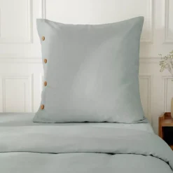 Best Federa quadrata in percalle di cotone (65 x 65 cm) Diane Céladon Federe Cuscino Letto