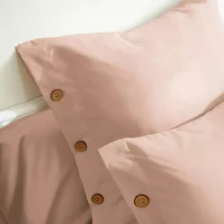 Sale Federa quadrata in percalle di cotone (80 x 80 cm) Diane Rose Blush Federe Cuscino Letto