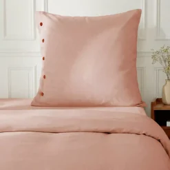 Sale Federa quadrata in percalle di cotone (80 x 80 cm) Diane Rose Blush Federe Cuscino Letto