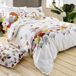 New Federa quadrata percalle di cotone Ginkgo Federe Cuscino Letto