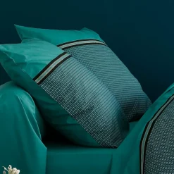 Discount Federa quadrata percalle di cotone Gustav smeraldo Federe Cuscino Letto
