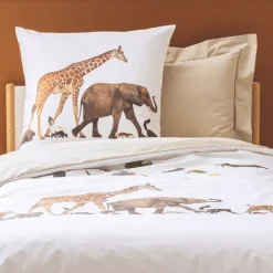 Online Federa quadrata per cuscino da bambino in percalle di cotone (65 x 65 cm) Noè Biancheria Da Letto Bambini