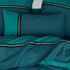 Discount Federa rettagolare percalle di cotone Gustav smeraldo Federe Cuscino Letto