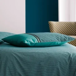 Discount Federa rettagolare percalle di cotone Gustav smeraldo Federe Cuscino Letto