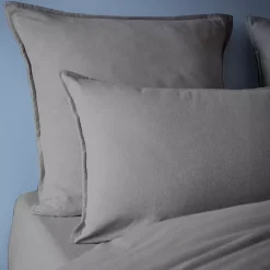 Hot Federa rettangolare flanella di cotone (50 x 70 cm) Théa Grigio Federe Cuscino Letto