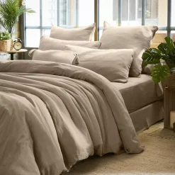 Sale Federa rettangolare garza di cotone (50 x 80 cm) Gaïa Marrone Federe Cuscino Letto