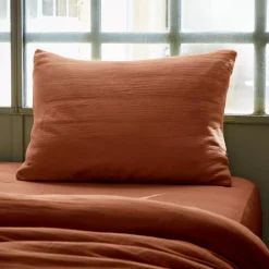 Federa rettangolare garza di cotone (L80 cm) Gaïa Federe Cuscino Letto