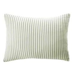 Sale Federa rettangolare in garza di cotone (50 x 70 cm) Gaïa a righe Verde eucalipto Federe Cuscino Letto