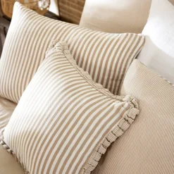 Sale Federa Rettangolare in garza di cotone (50 x 70 cm) Gaïa a righe Corda Federe Cuscino Letto