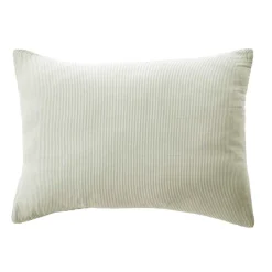 New Federa rettangolare in garza di cotone (50 x 80 cm) Gaïa a righe Verde eucalipto Federe Cuscino Letto