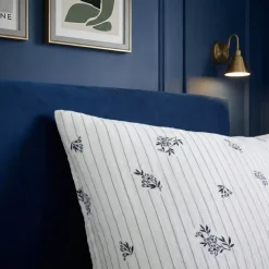 Hot Federa rettangolare in garza di cotone (50 x 70 cm) Gaïa Iris Blu Federe Cuscino Letto