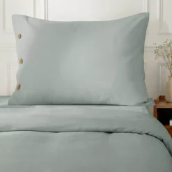 Sale Federa rettangolare in percalle di cotone (50 x 80 cm) Diane Céladon Federe Cuscino Letto
