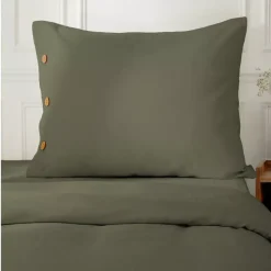 Hot Federa rettangolare in percalle di cotone (50 x 80 cm) Diane Verde salvia Federe Cuscino Letto