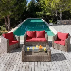 Discount Federe per cuscino di ricambio per salotto da giardino Calvi 4 posti - Accessori E Cuscini