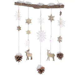 Fiocchi di Natale da appendenre legno (75 cm) Fiocchi Naturale