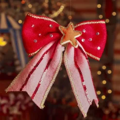 Fiocco di Natale (H23 cm) Circus stella Arancione