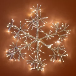 Fiocco di neve luminosio 192 LED (H48 cm) Flash Bianco caldo
