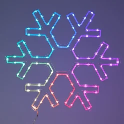 Fiocco di neve luminoso al neon 96 LED H43 cm Multicolore