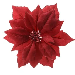 Fiore decorativo con pinza Bella Rosso