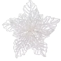 Fiore di Natale paillette a clips Bianco