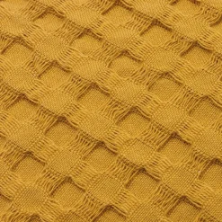 Fodera cuscino quadrata cotone nido d'ape (40 x 40 cm) Maya Giallo zafferano