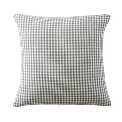 Best Fodera per cuscino quadrata in doppia garza di cotone (60 x 60 cm) Gaïa vichy Verde rosmarino Federe Cuscino Letto