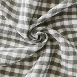Best Fodera per cuscino quadrata in doppia garza di cotone (60 x 60 cm) Gaïa vichy Verde rosmarino Federe Cuscino Letto