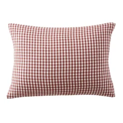 Sale Fodera per cuscino rettangolare in doppia garza di cotone (50 x 70 cm) Gaïa vichy Terracotta Federe Cuscino Letto