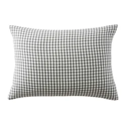 Online Fodera per cuscino rettangolare in doppia garza di cotone (50 x 70 cm) Gaïa vichy Verde rosmarino Federe Cuscino Letto