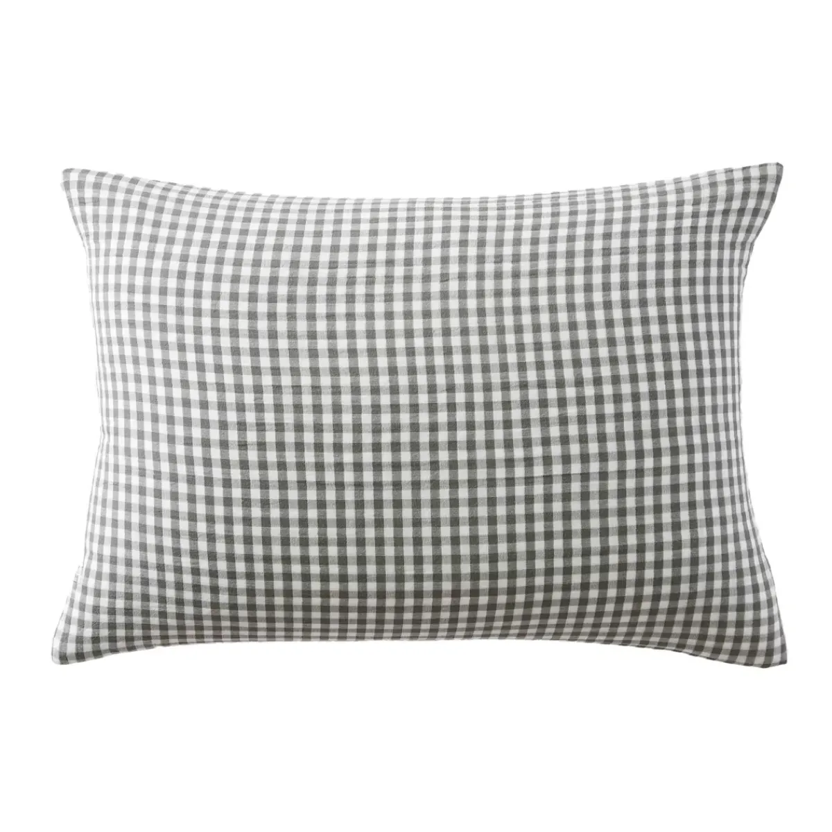 Online Fodera per cuscino rettangolare in doppia garza di cotone (50 x 70 cm) Gaïa vichy Verde rosmarino Federe Cuscino Letto