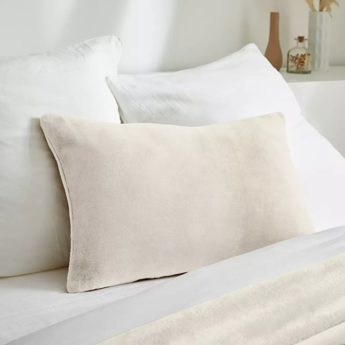 Sale Fodera per cuscino rettangolare in flanella (40 x 60 cm) Didou greige Cuscini E Fodere