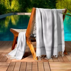 Hot Fouta cotone riciclato (100 x 200 cm) Beach Grigia Biancheria Bagno|Fouta