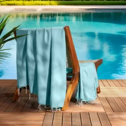 Discount Fouta cotone riciclato (200 x 200 cm) Ecume Blu Biancheria Bagno|Fouta