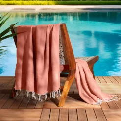 Discount Fouta cotone riciclato (200 x 200 cm) Ecume Corallo Biancheria Bagno|Fouta