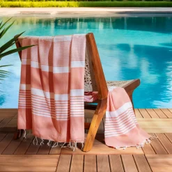 Discount Fouta cotone riciclato (200 x 200 cm) Estate Corallo Biancheria Bagno|Fouta
